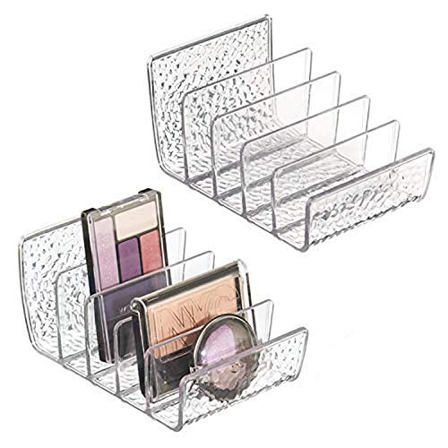 iDesign Rain Cosmetic Palette Organizer Set of 2 – Clear Makeup Storage Bins