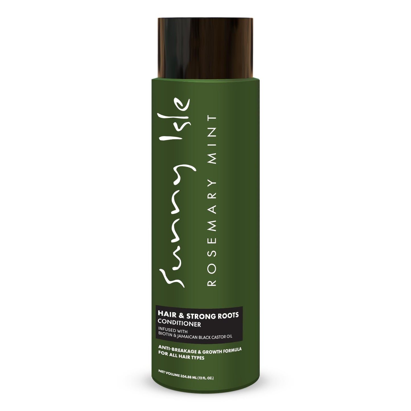 Sunny Isle Rosemary Mint Hair & Strong Roots Conditioner - Anti-Breakage, Growth, Biotin, Castor Oil - 12oz