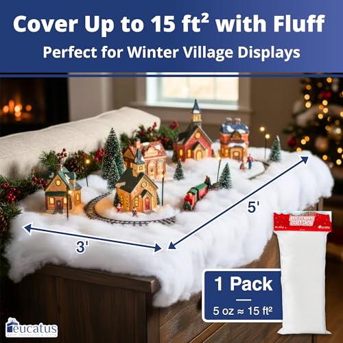 Eucatus Fluffy Fake Snow Sheet - 15 sqft Realistic Christmas Decoration