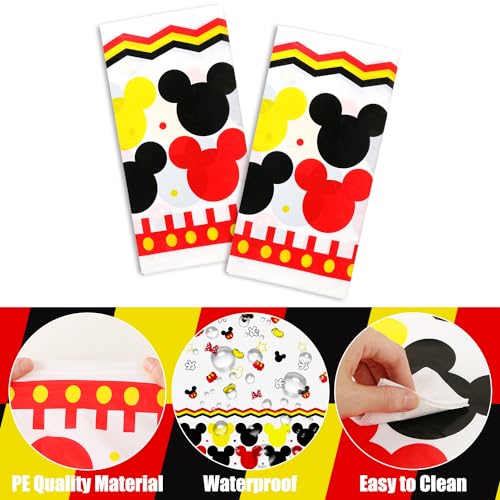 2 Pack Bear Head Tablecloths - Disposable Plastic for Parties