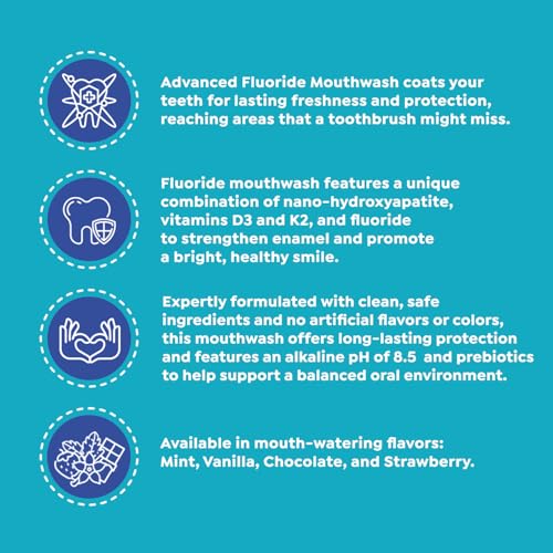 SuperMouth Nano Hydroxyapatite Fluoride Mouthwash, Chocolate - Enamel Support