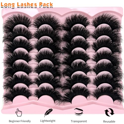 Loladook Fluffy 20mm Thick Faux Mink Strip Lashes - Cat Eye, Dramatic, Reusable