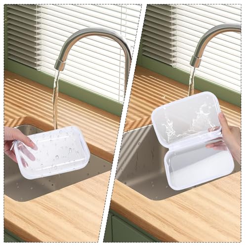 Hauojaus 2-Pack Clear Hard Shell Zipper Cases — Waterproof Storage for Cosmetics, Travel, and More