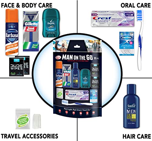 Convenience Kits International Men's Travel Toiletry Set - 11 Piece Essentials