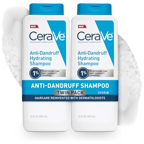CeraVe Hydrating Anti-Dandruff Shampoo 12oz Pack of 2 - Sulfate-Free, Scalp Relief