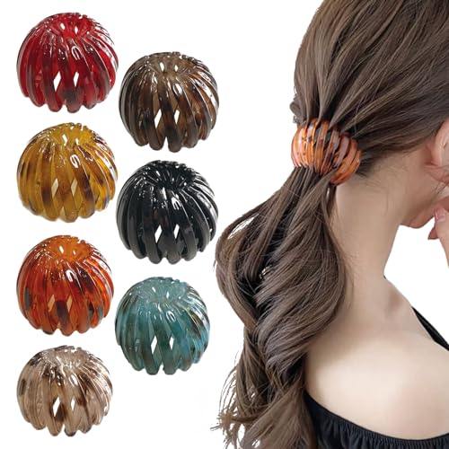 Aweoisa 7PCS Bird Nest Hair Clips Set – Color-02 Expandable Ponytail Holders for Women