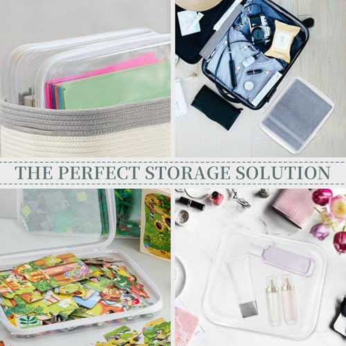 YOPCDJ Large Clear Hard Shell Zipper Case - 3 Pack Waterproof Pouches