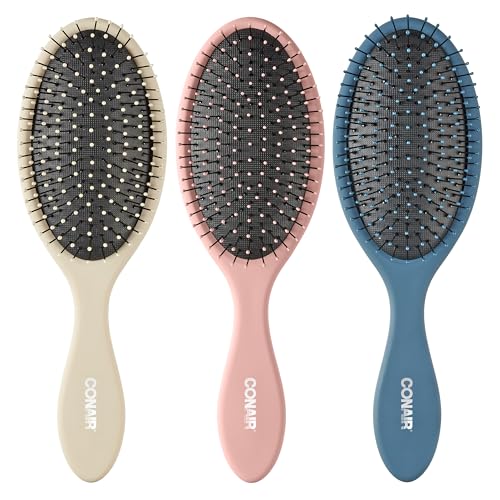 Conair 3-Pack Detangling Hair Brushes for All Hair Types