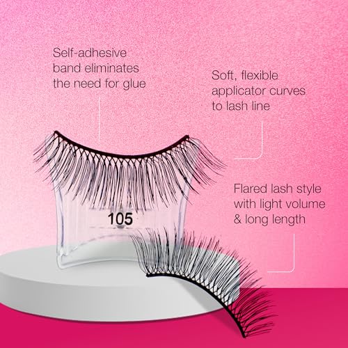 Ardell Press On Lashes 105 - Self-Adhesive Eyelashes with Soft-Flex