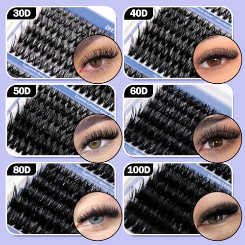 EASITENSION 708 PCS Wispy Lash Clusters Kit - 10-16mm DIY Natural Eyelashes