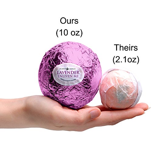 Enliven Me Lavender Bath Bomb with Necklace, 10 oz Extra Large Handmade in USA - Pack of 1