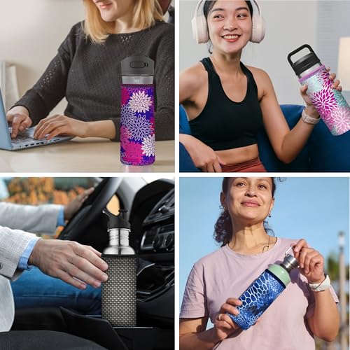 Koverz Neoprene Water Bottle Insulator for 24-30 oz Bottles - Violet Whimsy