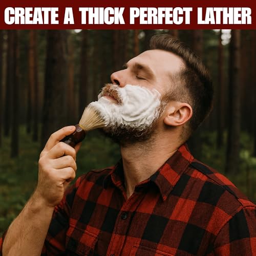 G.B.S GENTS Men's Classic Wooden Shaving Set with Shaving Brush, Wooden Stand and 3.5 Inches Diameter Shaving Soap Bowl