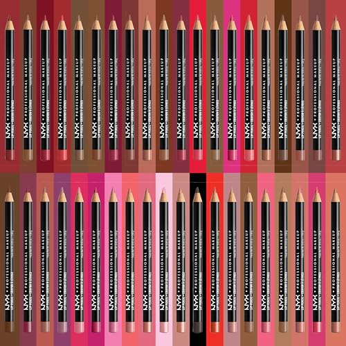 NYX Professional Makeup Slim Lip Pencil - Hot Red, Long-Lasting (2 Pack)