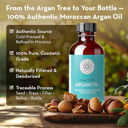 Pure Argan Oil - 4 fl oz Cold Pressed Face & Skin Oil
