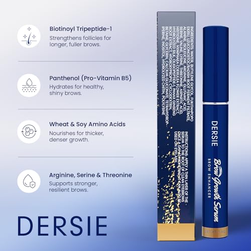 Dersie Eyebrow Growth Serum 0.17 Fl Oz – Nourishing Peptide, Biotin & Arginine for Fuller Brows (Pack of 1)