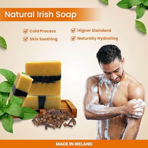All Natural Handmade Bar Soap for Men - Moisturizing & Exfoliating