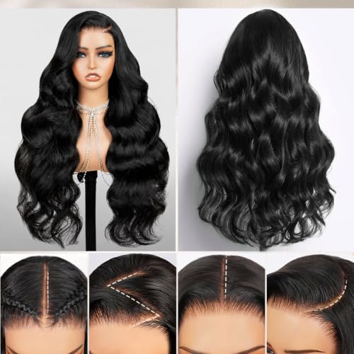 Monztiz 13x6 HD Lace Front Wigs Human Hair Body Wave 180 Density Glueless