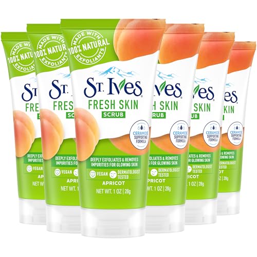 St. Ives Fresh Skin Apricot Scrub, Travel-Size 1 Oz Tubes (6-Pack)