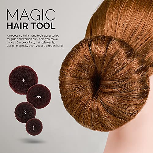FANDAMEI Brown Hair Accessory Set with Invisible Nets, Donut Makers & Bobby Pins