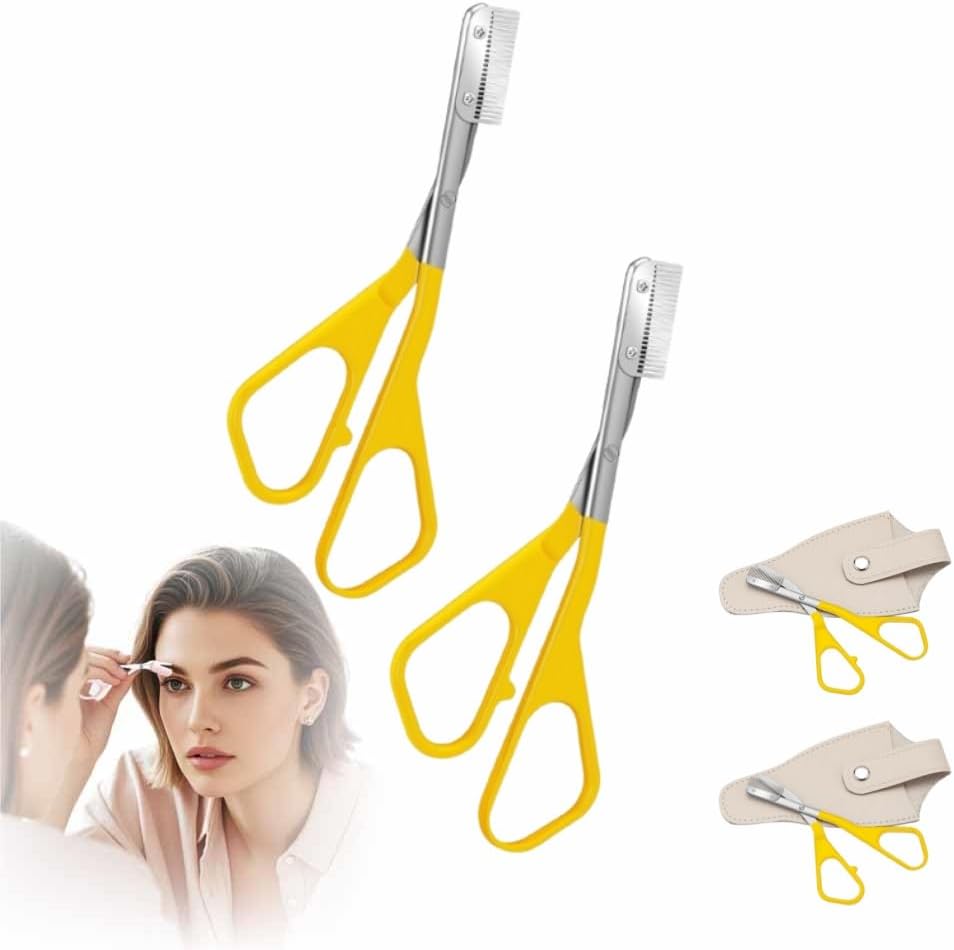 Precision Eyebrow Trimmer Scissor - 2025 Upgrade Grooming Kit | Portable Razor for Women (White)