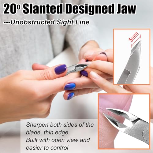 LePinko 4-Pack Cuticle Trimmer Kit, 5mm Jaw Professional Nail Nipper - Gold