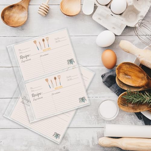 Recipe Card Protectors - 50 Pack 4x6 Sleeves for Binders
