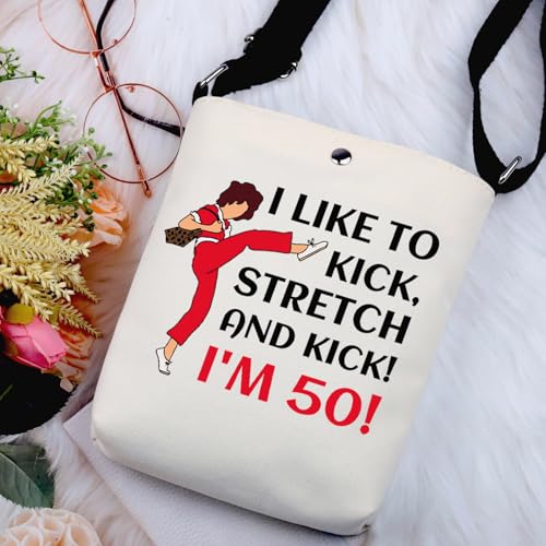 Funny Gift Makeup Bag - I Like To Kick I'm 50 X - Cosmetic & Travel Organizer