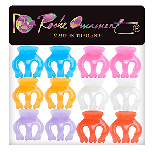 RC ROCHE 12-Piece Mini Octopus Claw Clips - Strong Hold Pumpkin Hair Clamps