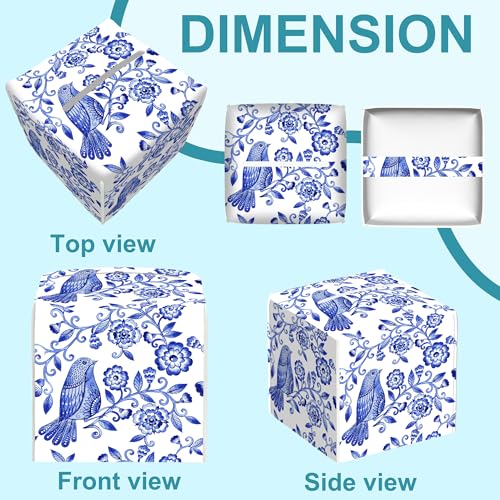 Watercolor Floral Leather Tissue Box Cover - Compact Design for Home & Office