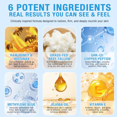 VSKZFSRY GHK-Cu Copper Peptides Skin Moisturizer with Tallow & Honey