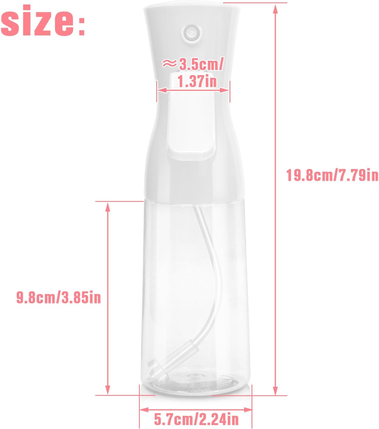 Continuous Spray Bottle - Ultra-Fine Mist for Hair, Skincare & Plant Care | White 300ml