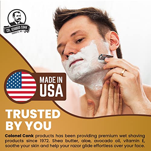 Colonel Conk Amber Shave Soap Super Bar - Moisturizing 3.15 oz Shaving Puck