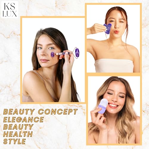 Purple Skincare Tools Set with Jade Roller & Gua Sha - Self Care Kit