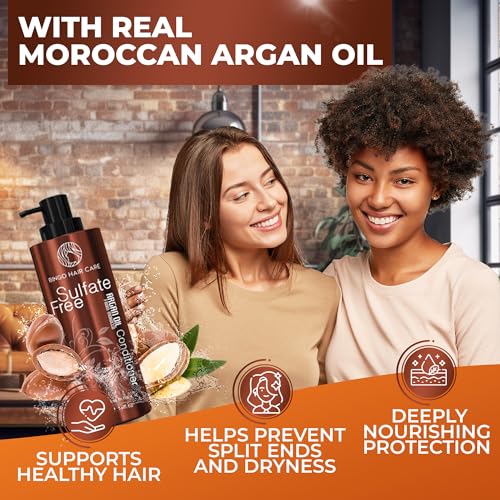 Moroccan Argan Oil Conditioner 14 Fl Oz - Sulfate Free, Anti Frizz & Deep Moisturizing Treatment for Damaged Hair