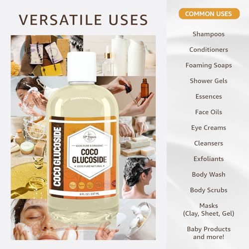 33rd Parallel Coco Glucoside Surfactant - Natural DIY Cosmetic Ingredient, 8oz