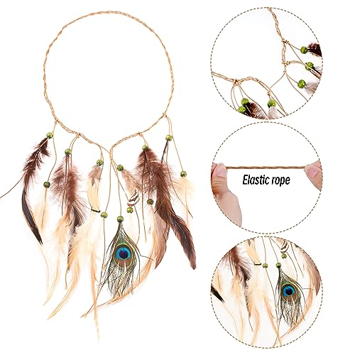 Indian Feather Headband - Native American Tribal Costume Accessory