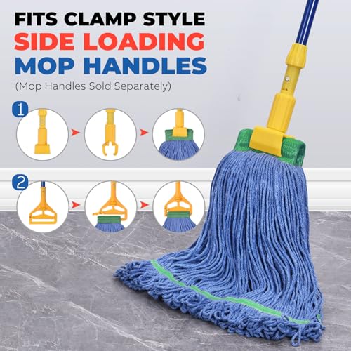 Onesimus Heavy Duty 28 oz Mop Head Replacement - Blue Cotton Blend