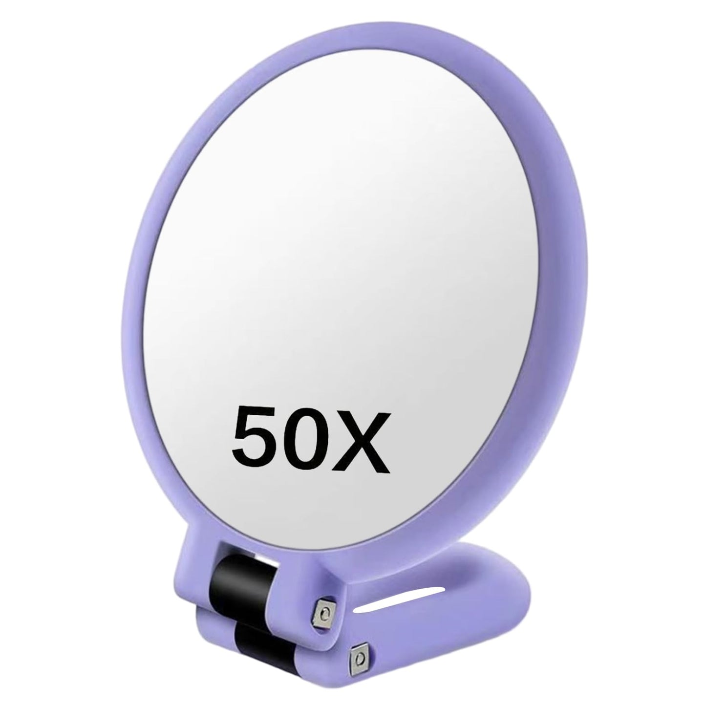 Latemeia 50X Magnifying Mirror, Double-Sided Magnifying Makeup Mirror with 360° Adjustable Handle, Handheld/Wall Mount/Tabletop Design for Makeup, Purple, Decoración del hogar