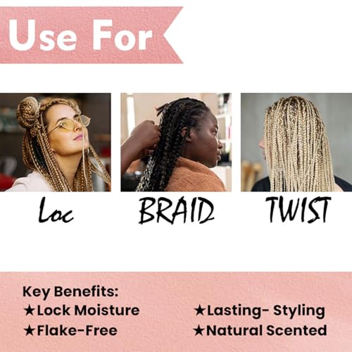 RoseFlower Braid Lock Twist Gel - Extreme Hold Styling Gel for Braids