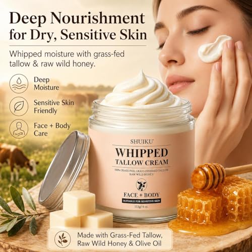 Beef Tallow Honey Balm – All-Natural Moisturizer for Face & Body