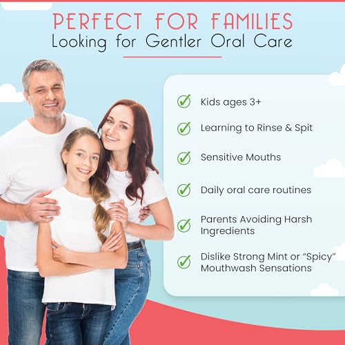 Kids Probiotic Mouthwash with Strawberry Flavor, Gentle Oral Care for Sensitive Gums, 30 Pack