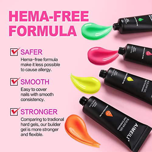AIMEILI Poly Nail Extension Gel 046 - HEMA-Free Builder Gel for Nail Art & Extensions