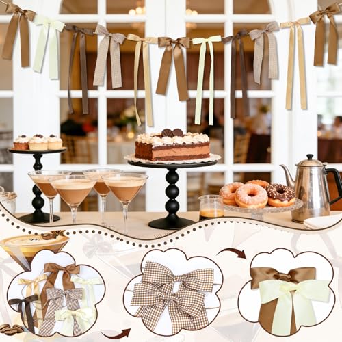 Espresso Martini Bow Garland - Coffee Themed Party Decor