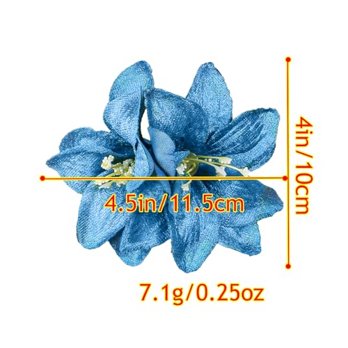 Velvet Lily Floral Hair Clips Set – 10 Pack Wedding Barrettes for Women