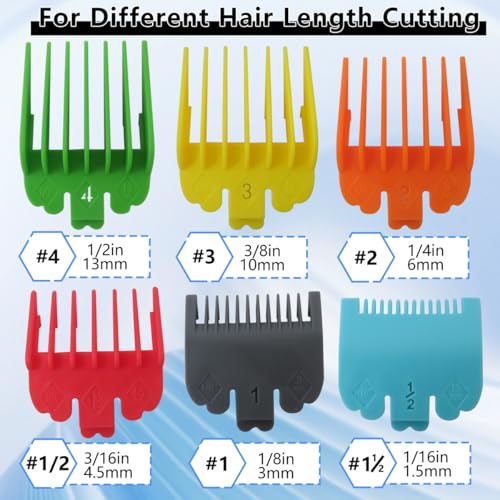 WELURE 6-Piece Multi-Colored Clipper Guards Set for MC2 MC3