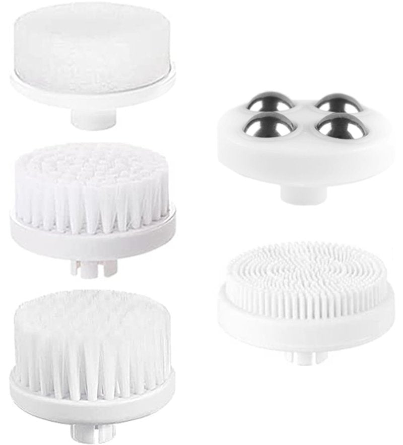 Face Scrubber | Facial Cleansing Brush Exfoliator Skin Care Beauty Products Powered Electric Wash Exfoliating Skincare Women Spin Cleanser Tools Cleaning Scrub Washer Self Care (Extra Heads 5)