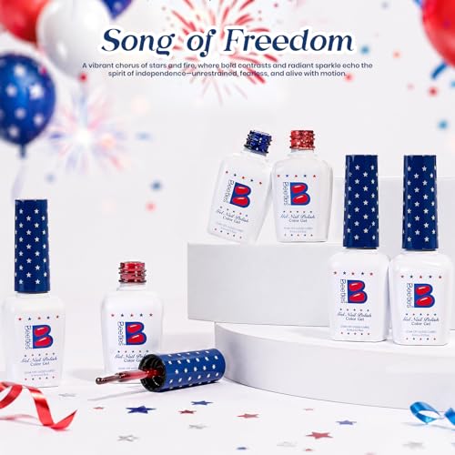 Beetles 4th of July Gel Nail Polish Set - Song of Freedom, 6 Colors