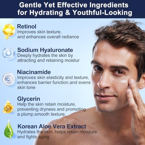 DOYEEWO Full Size Men’s Skin Care Kit 1.2 Fl Oz Pack of 5 - Hydrate, Firm, Wrinkle & Radiance