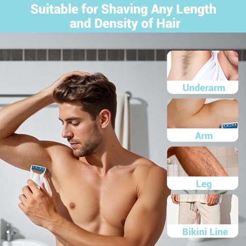 Disposable Shaving Razors 50 Pcs with Protective Covers – Portable, Dry/Wet, Individually Packaged